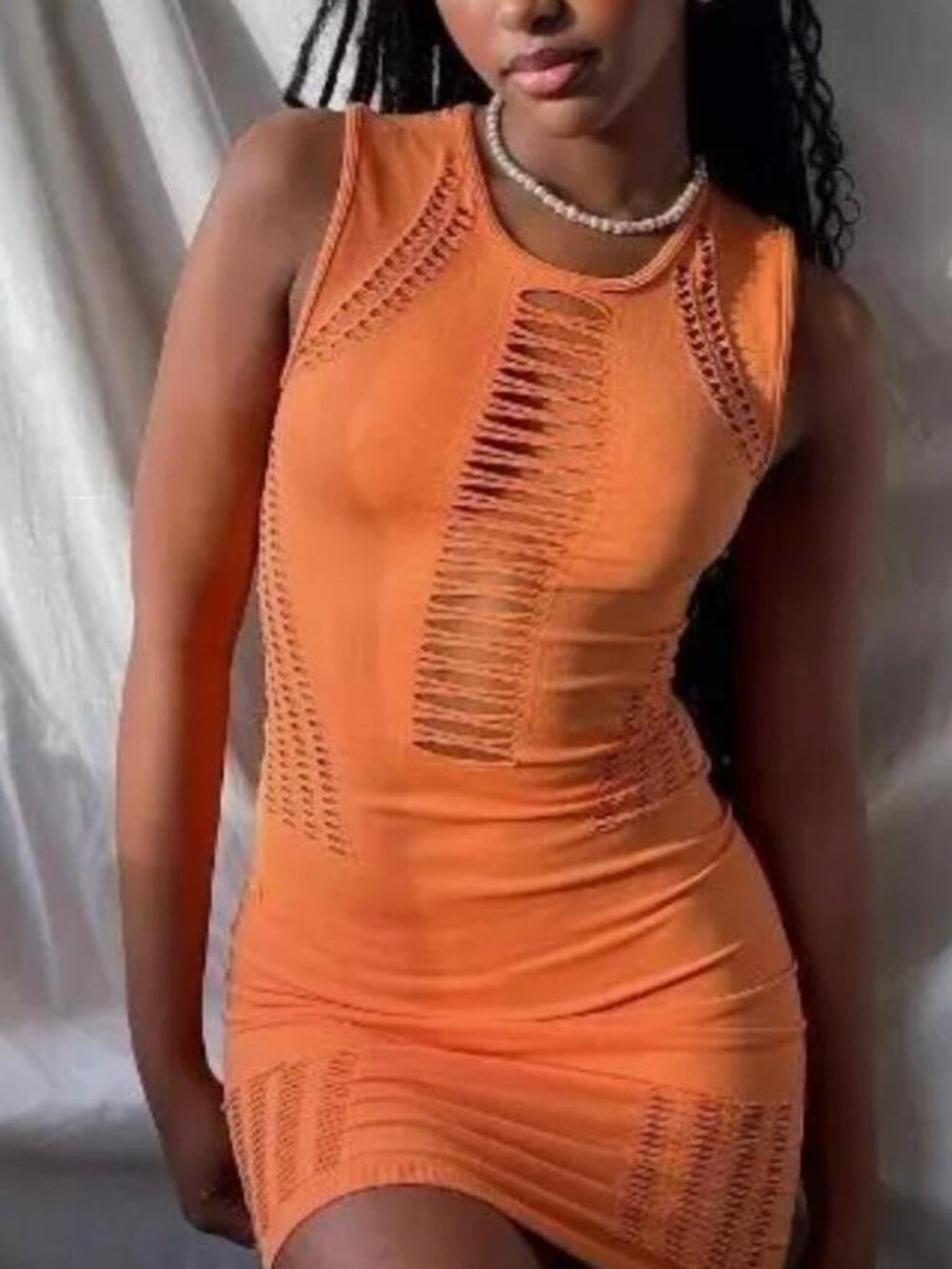 Urban Outfitters iets frans Orange Cut Out Dress